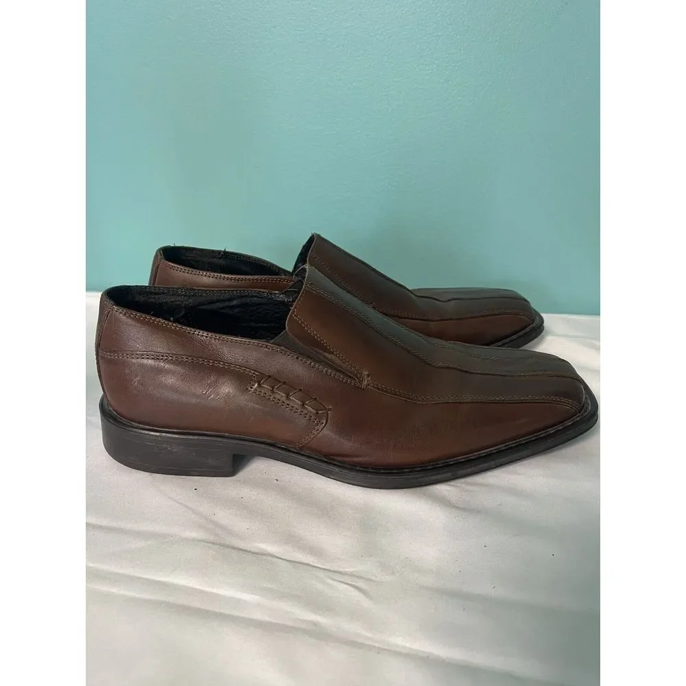 ALFANI men's Italian leather‎ Pablo Brown top rubber sole shoes Size 11. S -317